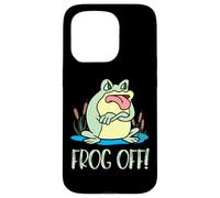 Silly Cartoon Frog Off Grumpy Frog Face Anfibios & Reptiles Carcasa para iPhone 15 Pro