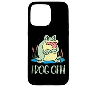 Silly Cartoon Frog Off Grumpy Frog Face Anfibios & Reptiles Carcasa para iPhone 15 Pro MAX