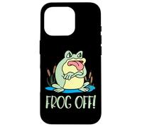 Silly Cartoon Frog Off Grumpy Frog Face Anfibios & Reptiles Carcasa para iPhone 16 Pro