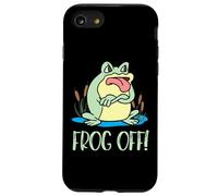 Silly Cartoon Frog Off Grumpy Frog Face Anfibios & Reptiles Carcasa para iPhone SE (2020) / 7/8