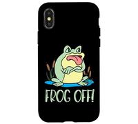 Silly Cartoon Frog Off Grumpy Frog Face Anfibios & Reptiles Carcasa para iPhone X/XS