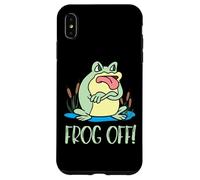 Silly Cartoon Frog Off Grumpy Frog Face Anfibios & Reptiles Carcasa para iPhone XS MAX