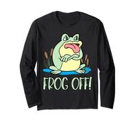 Silly Cartoon Frog Off Grumpy Frog Face Anfibios & Reptiles Manga Larga