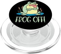 Silly Cartoon Frog Off Grumpy Frog Face Anfibios & Reptiles PopSockets PopGrip para MagSafe