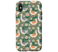 Silly Goose Bird Pattern Duck Animal Carcasa para iPhone X/XS