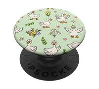 Silly Goose Funny Animal Lover Floral Cottagecore Theme PopSockets PopGrip Adhesivo