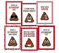Silly Goose Gifts Juego de tarjetas para compartir el aula con temática divertida de caca para el día de San Valentín (24 incluidas)