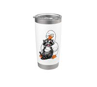 Silly Goose Not A Hugger Raccoon Hug Divertido Humor sarcástico Vaso térmico de acero inoxidable de doble pared