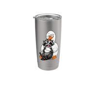 Silly Goose Not A Hugger Raccoon Hug Divertido Humor sarcástico Vaso térmico de acero inoxidable de doble pared