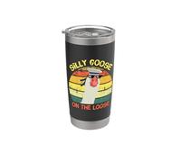 Silly Goose On The Loose Funny Saying Vintage Vaso térmico de acero inoxidable de doble pared