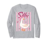 Silly Goose Pink Bow Cute Duck Coquette Animal Estética Manga Larga