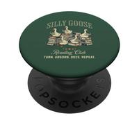 Silly Goose Reading Club Lindo Bookish Divertido Gansos Humor PopSockets PopGrip Adhesivo