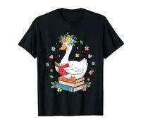 Silly Goose Reading Floral Aesthetic Bookish Vibes Camiseta