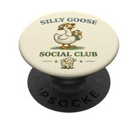 Silly Goose Social Club Lindo Ganso Divertido Animal de Granja PopSockets PopGrip Adhesivo