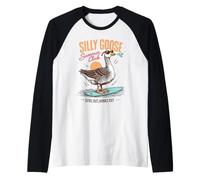 Silly Goose Summer Club Divertido Playa Surf Vacaciones Arte Diseño Camiseta Manga Raglan