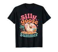 Silly Goose Summer Cute Beach Relajante Diseño de Ganso Camiseta