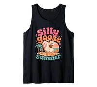 Silly Goose Summer Cute Beach Relajante Diseño de Ganso Camiseta sin Mangas