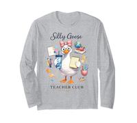Silly Goose Teacher Club Educador Escuela Diseño Manga Larga
