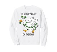 Silly Lucky Goose On The Loose San Patricio Arte Divertido Sudadera