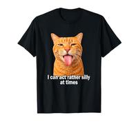 Silly Orange Cat Meme Weird Cat Face Funny Cat Tongue out Camiseta