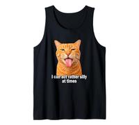 Silly Orange Cat Meme Weird Cat Face Funny Cat Tongue out Camiseta sin Mangas