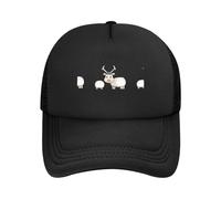 Silly Sheep - Gorra de béisbol de malla ajustable con estampado negro, unisex, para correr y pescar al aire libre, Negro, talla única