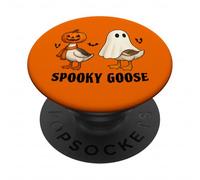 Silly Spooky Goose Halloween Funny Silly Goose Pumpkin Ghost PopSockets PopGrip Adhesivo