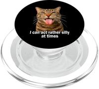 Silly Tabby Cat Meme Weird Cat Face Funny Cat Tongue out PopSockets PopGrip para MagSafe