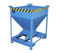 Silo, forma de embudo eurokraft pro, fijo con engarces para horquillas, capacidad 0,375 m³