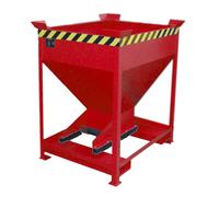 Silo, forma de embudo eurokraft pro, fijo con engarces para horquillas, capacidad 0,375 m³