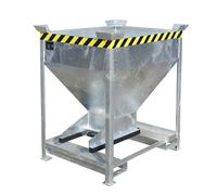 Silo, forma de embudo eurokraft pro, fijo con engarces para horquillas, capacidad 0,375 m³