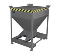 Silo, forma de embudo eurokraft pro, fijo con engarces para horquillas, capacidad 0,375 m³