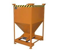 Silo, forma de embudo eurokraft pro, fijo con engarces para horquillas, capacidad 0,6 m³