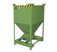 Silo, forma de embudo eurokraft pro, fijo con engarces para horquillas, capacidad 0,6 m³