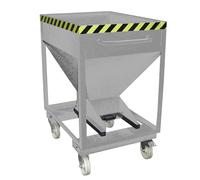 Silo, forma de embudo eurokraft pro, rodante con engarces para horquillas, capacidad 0,375 m³