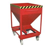 Silo, forma de embudo eurokraft pro, rodante con engarces para horquillas, capacidad 0,375 m³