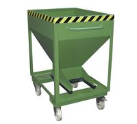 Silo, forma de embudo eurokraft pro, rodante con engarces para horquillas, capacidad 0,375 m³