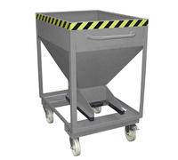 Silo, forma de embudo eurokraft pro, rodante con engarces para horquillas, capacidad 0,375 m³