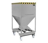 Silo, forma de embudo eurokraft pro, rodante con engarces para horquillas, capacidad 0,6 m³