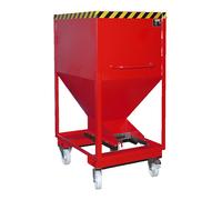 Silo, forma de embudo eurokraft pro, rodante con engarces para horquillas, capacidad 0,6 m³