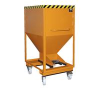 Silo, forma de embudo eurokraft pro, rodante con engarces para horquillas, capacidad 0,6 m³