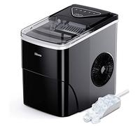 Silonn máquina de cubitos de hielo, 9 cubitos listos en 6 minutos 12 KG en 24 horas, autolimpiante pequeña máquina de cubitos de hielo con cuchara de hielo y cesta para cocina, oficina, bar y fiesta