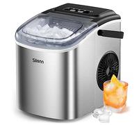 Silonn máquina de cubitos de hielo, máquina de cubitos de hielo 9 cubitos listos en 6 minutos, 12 KG en 24 horas, autolimpiante pequeña máquina de cubitos de hielo para cocina, oficina, bar y fiesta