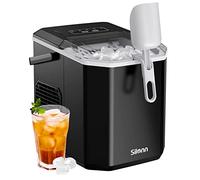 Silonn Máquina de Hielo Pequeña con Asa de Transporte, Máquina de Hacer Hielo Autolimpiable con Cesta y Pala, 9 Cubos en 6 Minutos, 12 kg por Día, Ideal para Casa, Cocina, Camping y RV