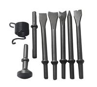 Silriku Juego de 8 cabezales de cincel neumático, cincel neumático, cincel neumático, corte de martillo de aire, oxidación