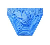 SilRiver Bragas de satén de seda para hombre, ropa interior de bikini que mejora el abultamiento, turquesa, L