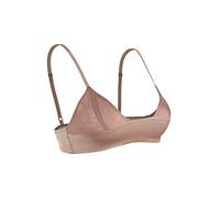 SilRiver Bralette de seda ligero para mujer, sexy, copa suave, sin varillas, triángulo, con satén suave, Champán, Medium