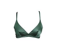 SilRiver Bralette de Seda Suave de la Copa del Sujetador inalámbrico de la Mujer con el satén Suave (Hunter Verde, XL)