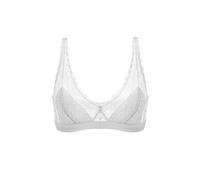 SilRiver Bralette - Sujetador de seda sin aros para mujer Blanco L