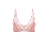 SilRiver Bralette - Sujetador de seda sin aros para mujer Rosa gris. M